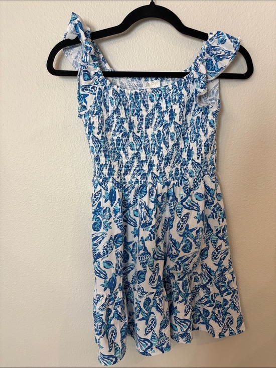 Lilly Pulitzer Other - Lilly Pulitzer White Dress with Blue Floral Smocked Bodice